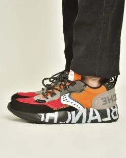 La Piscine Paris Basket à empiècement orange Voile Blanche*Homme Chaussures