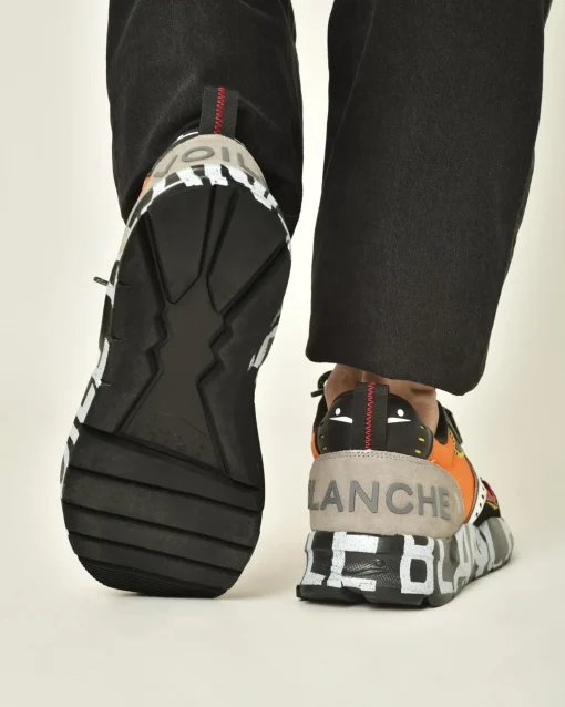 La Piscine Paris Basket à empiècement orange Voile Blanche*Homme Chaussures