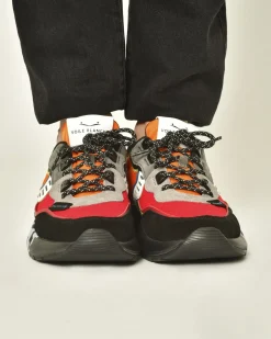 La Piscine Paris Basket à empiècement orange Voile Blanche*Homme Chaussures