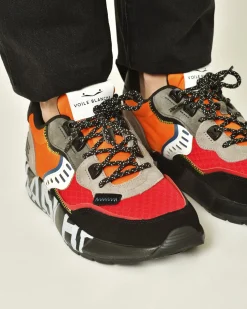 La Piscine Paris Basket à empiècement orange Voile Blanche*Homme Chaussures
