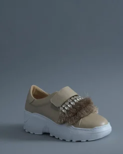 La Piscine Paris Basket en cuir à franges et cristaux SVNTY*Femme Chaussures