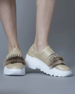 La Piscine Paris Basket en cuir à franges et cristaux SVNTY*Femme Chaussures