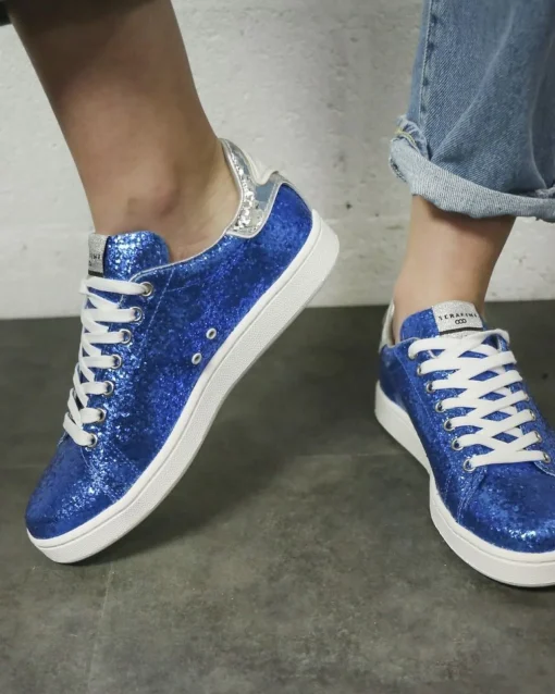 La Piscine Paris Basket en cuir à paillettes*Femme Chaussures