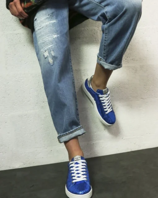 La Piscine Paris Basket en cuir à paillettes*Femme Chaussures