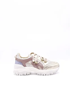 La Piscine Paris Basket en cuir effet écailles à empiècements métalliques SVNTY*Femme Chaussures