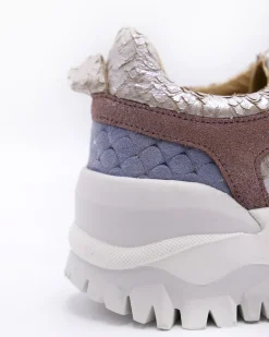 La Piscine Paris Basket en cuir effet écailles à empiècements métalliques SVNTY*Femme Chaussures