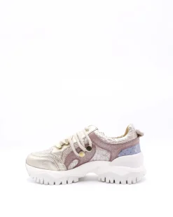 La Piscine Paris Basket en cuir effet écailles à empiècements métalliques SVNTY*Femme Chaussures