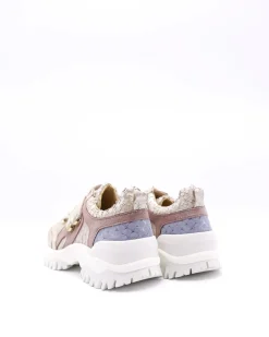 La Piscine Paris Basket en cuir effet écailles à empiècements métalliques SVNTY*Femme Chaussures
