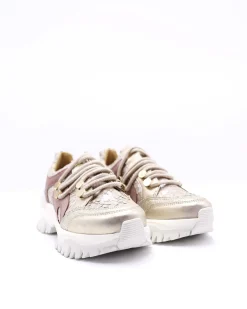 La Piscine Paris Basket en cuir effet écailles à empiècements métalliques SVNTY*Femme Chaussures