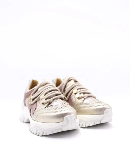 La Piscine Paris Basket en cuir effet écailles à empiècements métalliques SVNTY*Femme Chaussures