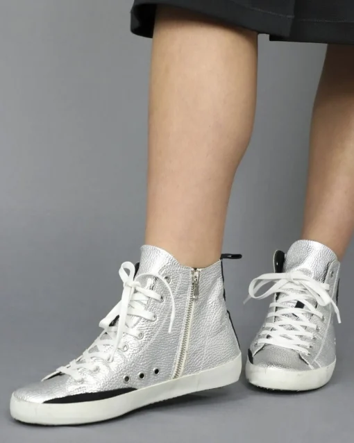 La Piscine Paris Basket montante couleur argent Hydrogen*Femme Chaussures