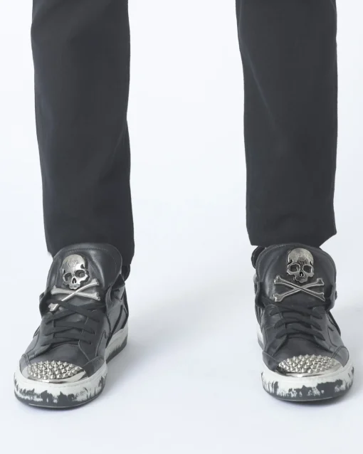 La Piscine Paris Basket e cloutée avec tête de mort Philipp Plein*Homme Chaussures