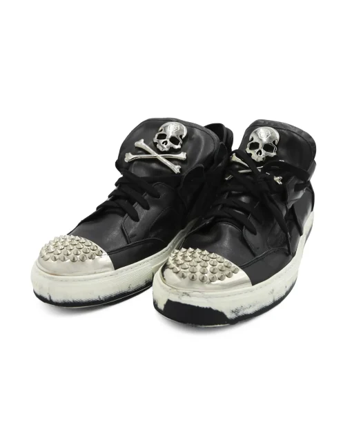 La Piscine Paris Basket e cloutée avec tête de mort Philipp Plein*Homme Chaussures