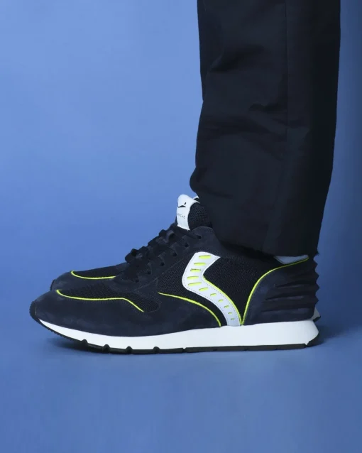 La Piscine Paris Baskets es et jaunes bi-matières Voile Blanche*Homme Chaussures