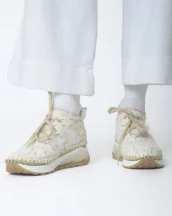 La Piscine Paris Baskets crème bi-matière Casheart*Femme Chaussures