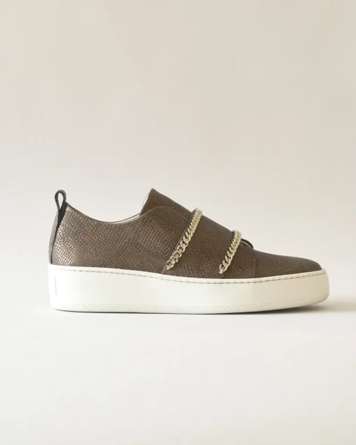 La Piscine Paris Baskets en cuir effet python Stokton*Femme Chaussures