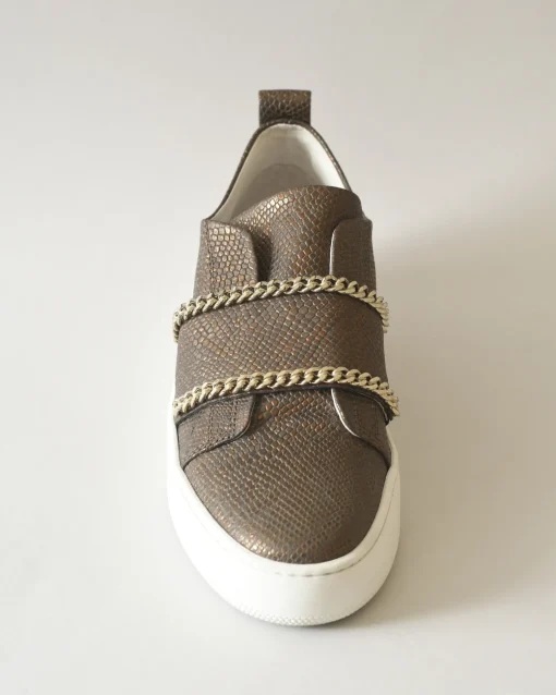 La Piscine Paris Baskets en cuir effet python Stokton*Femme Chaussures