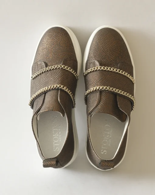 La Piscine Paris Baskets en cuir effet python Stokton*Femme Chaussures
