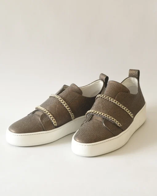 La Piscine Paris Baskets en cuir effet python Stokton*Femme Chaussures