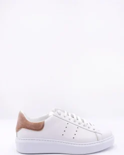 La Piscine Paris Baskets en cuir et en daim rose poudré Eleventy*Femme Chaussures