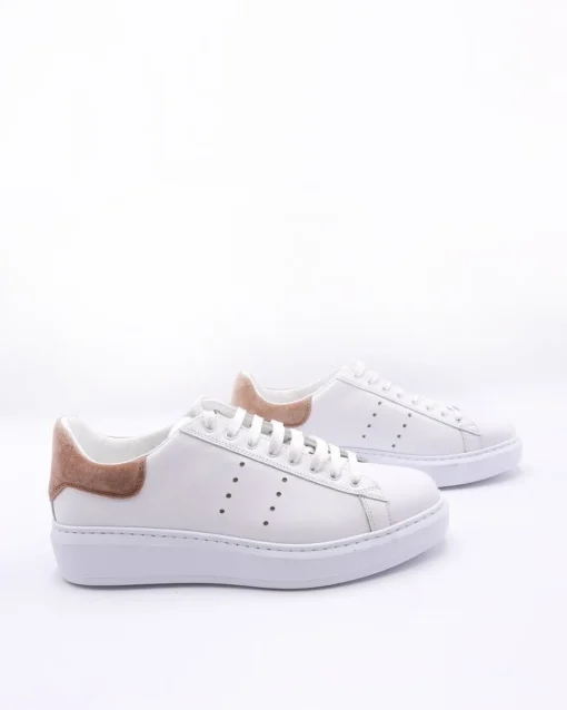 La Piscine Paris Baskets en cuir et en daim rose poudré Eleventy*Femme Chaussures
