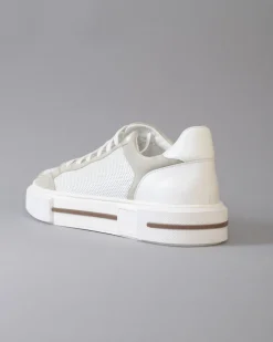 La Piscine Paris Baskets en cuir lisse perforé à empiècements en daim Eleventy*Homme Chaussures
