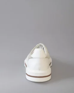 La Piscine Paris Baskets en cuir lisse perforé à empiècements en daim Eleventy*Homme Chaussures