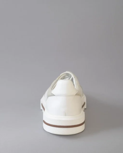 La Piscine Paris Baskets en cuir lisse perforé à empiècements en daim Eleventy*Homme Chaussures