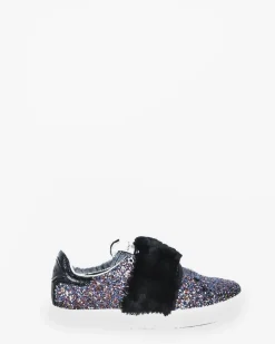 La Piscine Paris Baskets es pailletées à galon de fourrure Serafini*Femme Chaussures