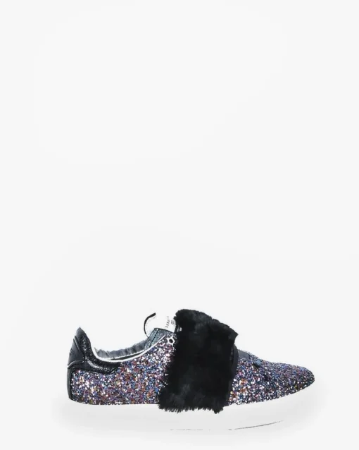 La Piscine Paris Baskets es pailletées à galon de fourrure Serafini*Femme Chaussures