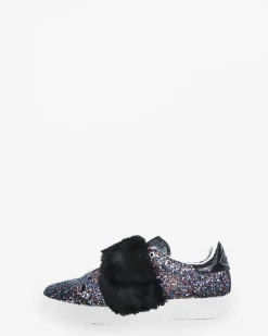 La Piscine Paris Baskets es pailletées à galon de fourrure Serafini*Femme Chaussures