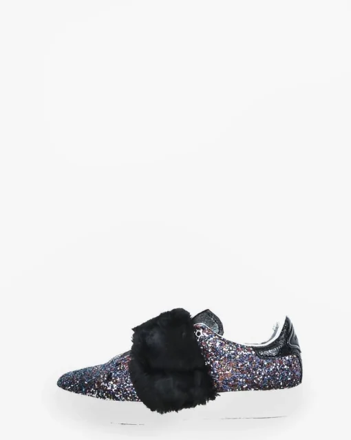 La Piscine Paris Baskets es pailletées à galon de fourrure Serafini*Femme Chaussures