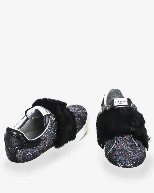 La Piscine Paris Baskets es pailletées à galon de fourrure Serafini*Femme Chaussures