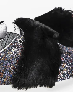 La Piscine Paris Baskets es pailletées à galon de fourrure Serafini*Femme Chaussures