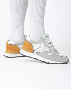La Piscine Paris Baskets oranges et es bi-matières Voile Blanche*Femme Chaussures