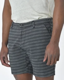 La Piscine Paris Bermuda en coton gris & à rayures Myths*Homme Shorts