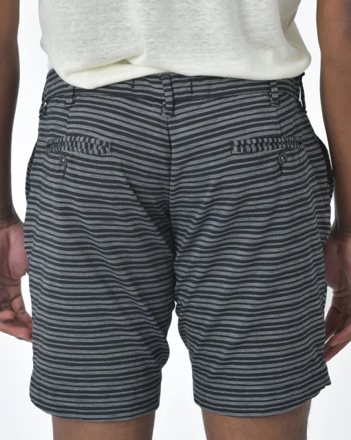 La Piscine Paris Bermuda en coton gris & à rayures Myths*Homme Shorts