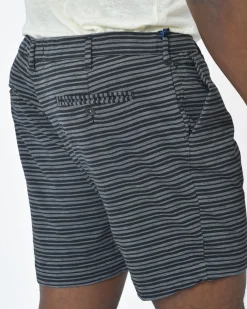 La Piscine Paris Bermuda en coton gris & à rayures Myths*Homme Shorts