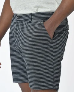 La Piscine Paris Bermuda en coton gris & à rayures Myths*Homme Shorts