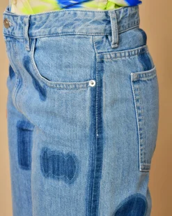 La Piscine Paris Bermuda en jean à imprimé géométrique Each x Other*Femme Shorts|Bas Femme
