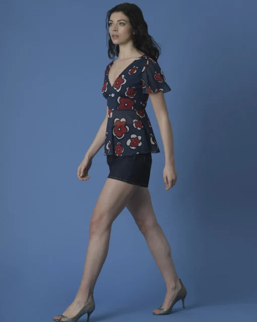 La Piscine Paris Blouse à imprimé fleuri Red Valentino*Femme Chemisiers & Blouses