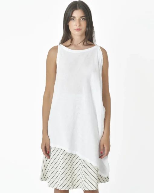 La Piscine Paris Blouse asymétrique col bateau en lin Lim*Femme Chemisiers & Blouses
