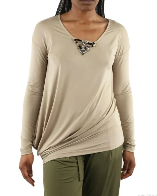 La Piscine Paris Blouse asymétrique froncée à bijoux Jijil*Femme Chemisiers & Blouses
