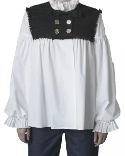 La Piscine Paris Blouse bi-matière Edward Achour*Femme Chemisiers & Blouses