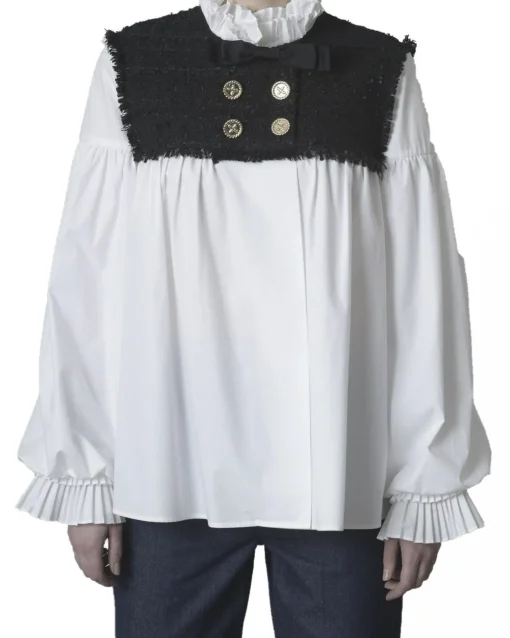 La Piscine Paris Blouse bi-matière Edward Achour*Femme Chemisiers & Blouses