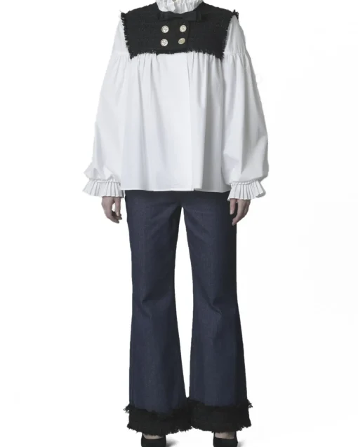 La Piscine Paris Blouse bi-matière Edward Achour*Femme Chemisiers & Blouses