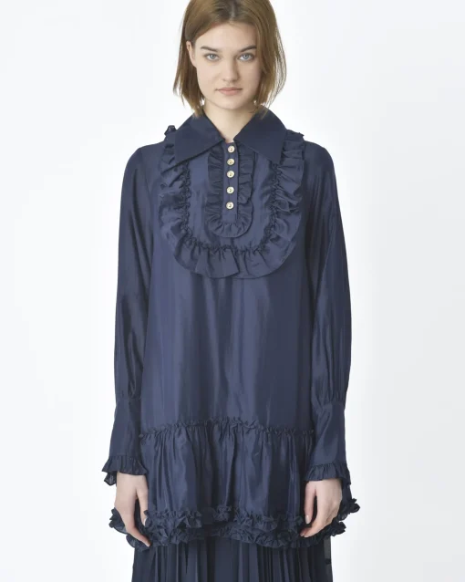 La Piscine Paris Blouse e navy Edward Achour*Femme Chemisiers & Blouses