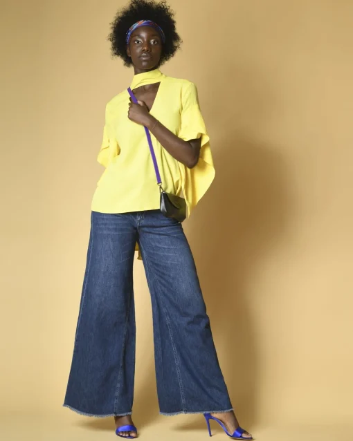 La Piscine Paris Blouse en crêpe à volants Space Simona Corsellini*Femme Chemisiers & Blouses