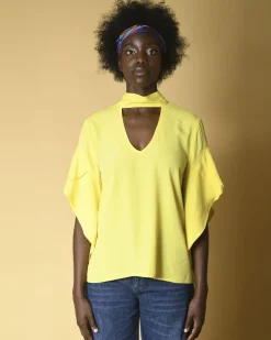La Piscine Paris Blouse en crêpe à volants Space Simona Corsellini*Femme Chemisiers & Blouses