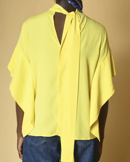 La Piscine Paris Blouse en crêpe à volants Space Simona Corsellini*Femme Chemisiers & Blouses